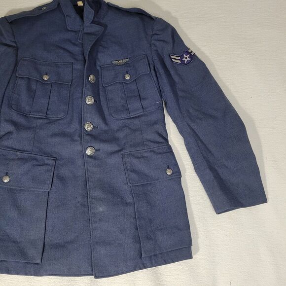 Vintage Military Coat Sz 41 Air Force Blue Dress Uniform Wool Polyester USAF AF - Picture 3 of 16